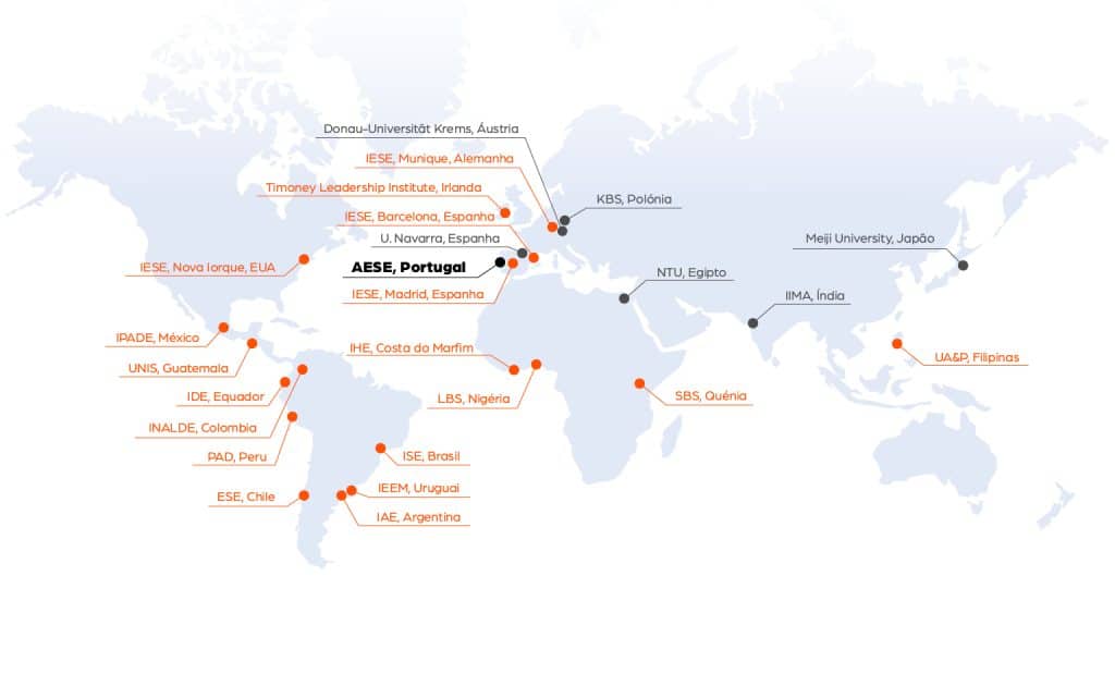 AESE mapa parcerias academicas